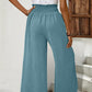 Pantalones casuales de pierna ancha de solapamiento para mujer