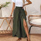 Pantalones casuales de pierna ancha de solapamiento para mujer