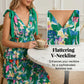 📢📢¡40% DE DESCUENTO! ⏰Vestido femenino de flores con escote en V y volantes en niveles