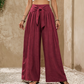 👖 ¡TIEMPO LIMITADO 50% DE DESCUENTO! ✨ Pantalones de cintura ancha de cintura alta para mujer – corbata delante, fluidos, arrugados 🌬️