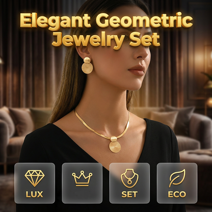 💫 ¡TIEMPO LIMITADO 50% DE DESCUENTO! ✨ Set de joyería geométrica moderna – Bañado en oro, ligero, elegante 🔶