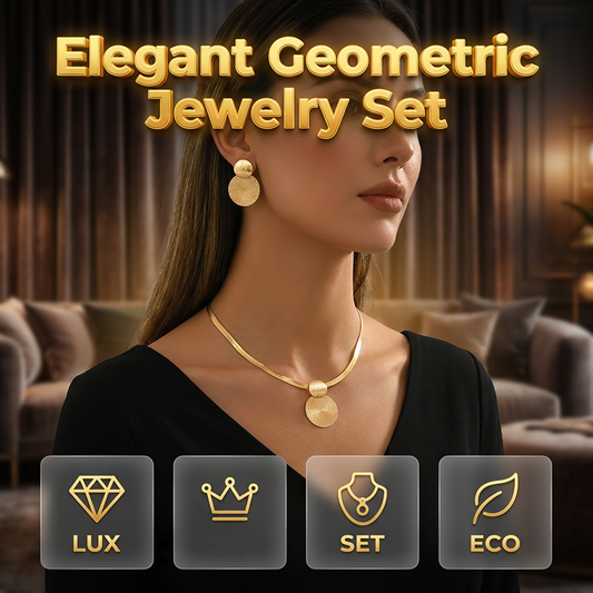💫 ¡TIEMPO LIMITADO 50% DE DESCUENTO! ✨ Set de joyería geométrica moderna – Bañado en oro, ligero, elegante 🔶
