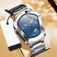 ⌚ ¡TIEMPO LIMITADO 50% DE DESCUENTO! ✨ Reloj masculino con forma de rombo – acero inoxidable, caráter azul, elegante 🌀