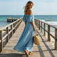👗 ¡TIEMPO LIMITADO 50% DE DESCUENTO! ✨ Vestido largo de un solo hombro para mujer – Manga ahalchada, fluido, romántico 💃
