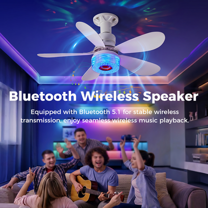 🌀 ¡50% DE DESCUENTO! ✨ Ventilador de Techo 3 en 1 con Luz y Bluetooth – RGB, Silencioso, Inteligente 💡