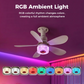 🌀 ¡50% DE DESCUENTO! ✨ Ventilador de Techo 3 en 1 con Luz y Bluetooth – RGB, Silencioso, Inteligente 💡