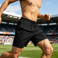 Pantalones cortos deportivos de secado rápido para hombre con bolsillos con cremallera