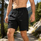 Pantalones cortos deportivos de secado rápido para hombre con bolsillos con cremallera