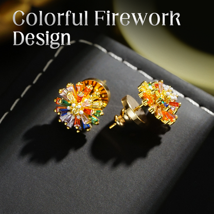💥50% DESCUENTO! 🔥 Aretes y Collar de Fuegos Artificiales Coloridos para Mujer