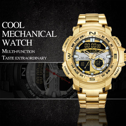 Reloj ⌚ deportivo masculino de doble pantalla analógico se encuentra con digital: tiempo, fecha y rendimiento en un solo diseño ⚡ elegante