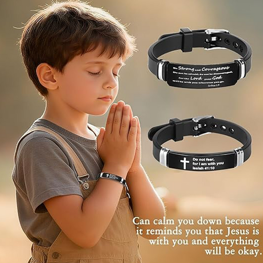 Pulsera de Cruce de Versículo Bíblico con Citas Inspiradoras