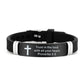 Pulsera de Cruce de Versículo Bíblico con Citas Inspiradoras