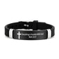 Pulsera de Cruce de Versículo Bíblico con Citas Inspiradoras