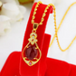 Elegante collar de trébol de cuatro hojas con lágrimas