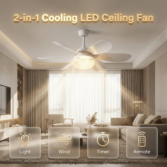 Ventilador de techo LED de refrigeración 2 en 1