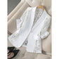 🤵‍♀️  ♀️ ¡TIEMPO LIMITADO 50% DE DESCUENTO! ✨ Blazer de encaje blanco – Corte ajustado, manga 3/4, transición 👑 elegante