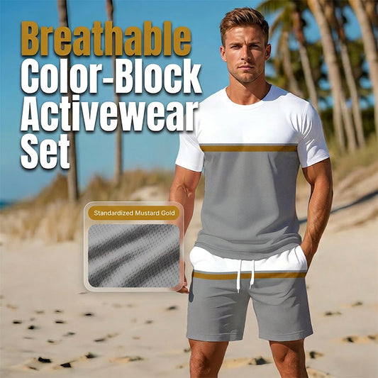 Conjunto deportivo de verano para hombre con bloques de color