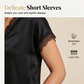 👚 ¡50% DE DESCUENTO AHORA! 🌙 Camiseta de encaje de escote en V para mujer – manga corta, elegante y de día a noche – empalme de encaje intrincado, caída relajada, encanto 🌸 femenino