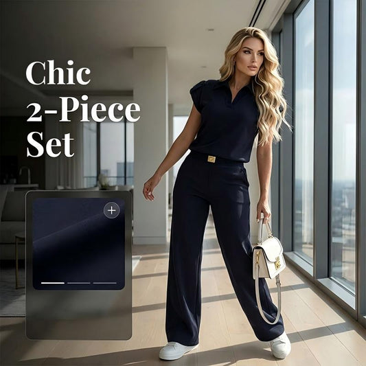 Conjunto de 2 piezas para top casual y pantalones