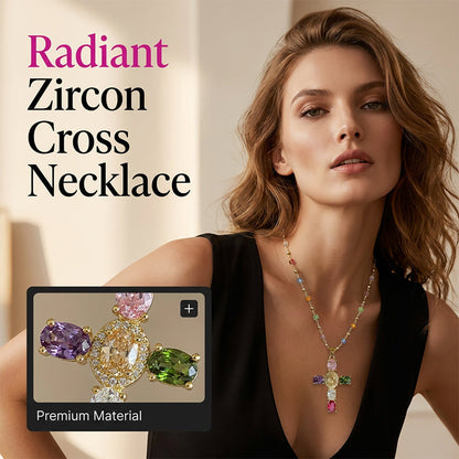💎 ¡50% DE DESCUENTO AHORA! ✨ Collar colgante de cruz de circón colorido para mujer – Brillante y ligero – Diseño inspirado en la fe, perfecto para el uso diario o regalo – elegante y significativo ✝️