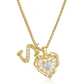 ⏳Time-Limited Special⏰Heart Shaped Letters Micro Pave Chain Necklace – Initial Pendant, Titanium Steel, Adjustable ✨