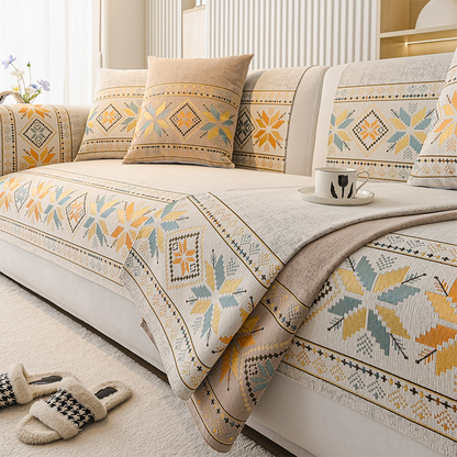⏳Oferta por Tiempo Limitado⏰Funda de Cojín para Sofá Chenilla Bohemia Antideslizante – Suave, patrón boho y lavable a máquina – Base antideslizante, se adapta a la mayoría de sofás – perfecta para decoración acogedora o espacios con mascotas 🐾