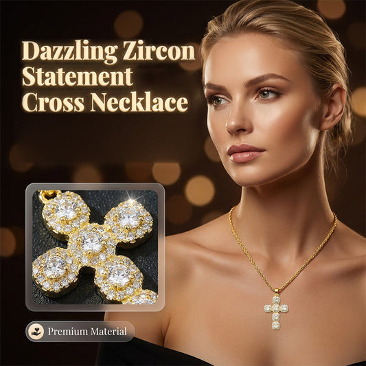 🌸 ¡50% DE DESCUENTO AHORA! 🌸Colgante de amuleto de cruz de zircón con incrustaciones de cobre