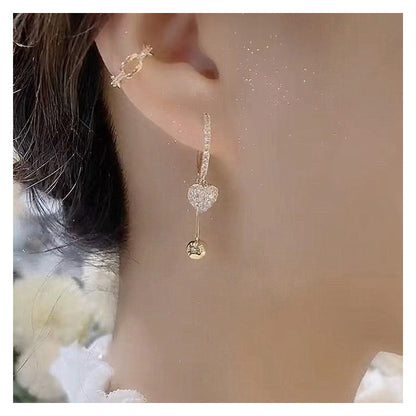 Pendientes colgantes de corazón brillante para mujeres