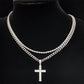 Collar de Cadena con Cruz de Doble Capa