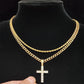 Collar de Cadena con Cruz de Doble Capa