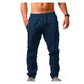 Pantalones de Lino con Cordón Casual para Hombre