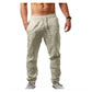 Pantalones de Lino con Cordón Casual para Hombre