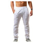 Pantalones de Lino con Cordón Casual para Hombre