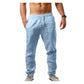 Pantalones de Lino con Cordón Casual para Hombre