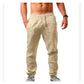 Pantalones de Lino con Cordón Casual para Hombre