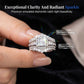 Anillo femenino de circonia cúbica de corte princesa