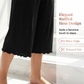 Pantalones cortados de piernas anchas de alta elasticidad para mujeres