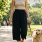 Pantalones cortados de piernas anchas de alta elasticidad para mujeres