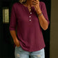 Top de Punto Waffle Transpirable Casual para Mujer