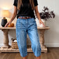 👖 ¡OFERTA POR TIEMPO LIMITADO 50% OFF! ✨ Pantalones Vaqueros Cortos Elásticos Casuales para Mujer – Corte Barril, Cintura Media, Múltiples Bolsillos 🌿
