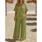 🏆ÚLTIMO DÍA DE VENTA 50% OFF🔥Conjunto de Top con Escote en V y Pantalón Ancho para Mujer