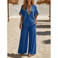 🏆ÚLTIMO DÍA DE VENTA 50% OFF🔥Conjunto de Top con Escote en V y Pantalón Ancho para Mujer