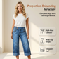 👖 ¡50% DTO. AHORA! 💙 Jeans Cortos de Pierna Ancha para Mujer – Cintura Alta con Botones y Corte Relajado – Denim Elástico, Perfecto para Looks Casuales o Chic ✨🌸