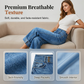 👖 ¡50% DTO. AHORA! 💙 Jeans Cortos de Pierna Ancha para Mujer – Cintura Alta con Botones y Corte Relajado – Denim Elástico, Perfecto para Looks Casuales o Chic ✨🌸