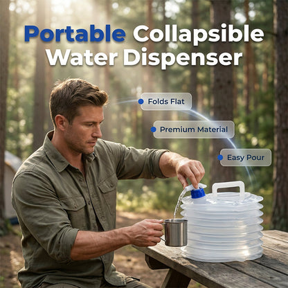 Contenedor de Agua Plegable con Grifo Dosificador para Camping y Exteriores