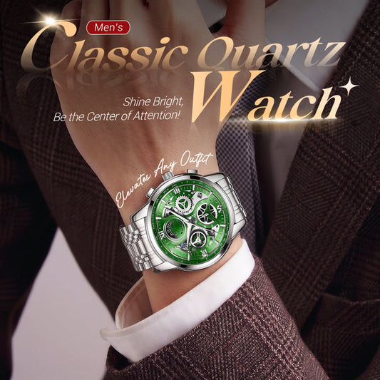⌚Reloj clásico de cuarzo para hombre: correa resistente, estilo atemporal 🖤