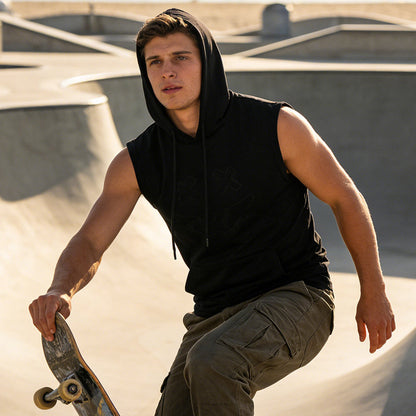 👕 ¡50% OFF POR TIEMPO LIMITADO! ✨ Chaleco Hoodie sin Mangas Casual para Hombre – Transpirable, Bolsillo Canguro, Estilo Versátil 🏋️
