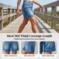 Shorts Bermuda de Mezclilla de Tiro Medio con Bolsillos para Mujer