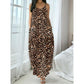 Vestido Maxi con correa de espagueti con estampado de leopardo para mujer