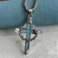 🥳¡VENTA CALIENTE 2026!🥳💞¡Más de 50K Vendidos!✨💝 Colgante Cruz Statement – Corona de Espinas, Incrustación de Piedra Azul, Estilo Vintage 💛